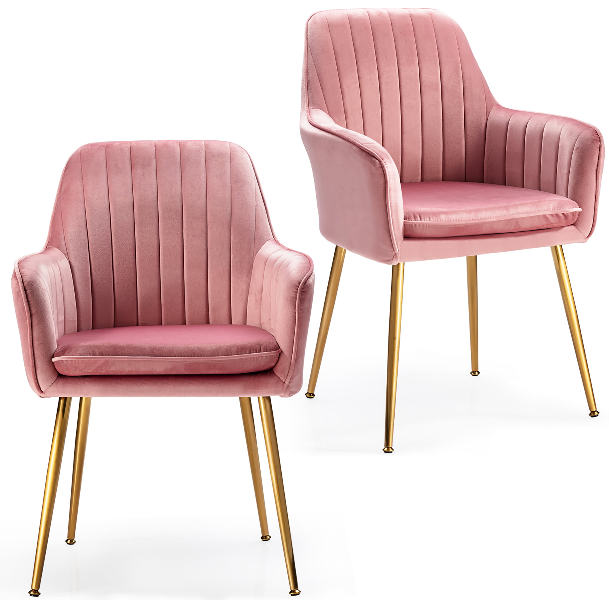 Golden Armchair Living Room Grey/Pink Dinig Room Chair Velvet Seat Single Sofas 