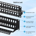 thumbnail image 5 of Cable Matters Rackmount or Wall Mount 2U 48 Port Keystone Patch Panel with Cable Management and Support Bar, 5 of 5