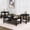 Black, variant on Baxluxe 3 Pieces Living Room Coffee Table Set, Retro Coffee Table with 2 Square End Tables, Tea Table Set with Metal Frame for Apartment Home Office, Gray