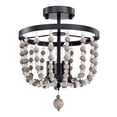 thumbnail image 4 of Valentina 12 in. 3-Light Indoor Matte Black Finish Semi-Flush Mount Ceiling Light with Light Kit, 4 of 5