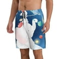 thumbnail image 2 of Bixox Men's Cute Little Bunny Elephant Painting A Planet printing Casual Classic Fit Short Summer Beach Shorts, 2 of 6