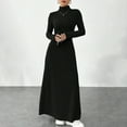 thumbnail image 5 of SMihono Women Long Sleeve Maxi Sweater Dress 2025 Fall Winter Casual Turtle Neck Ribbed Knit Bodycon Going Out Dresses Black S, 5 of 7