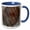 Blue/White, variant on 3drose, a Macro Photograph of a Clean Cut of Loblolly Pine., 11oz Two-tone Green Mug