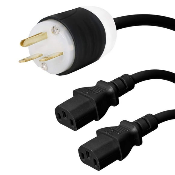 NEMA Cordon Séparateur 6-15P à 2X C13 Y - 8 Pieds, 15A/250V, 14/3 AWG - Iron Box IBX-2726-08