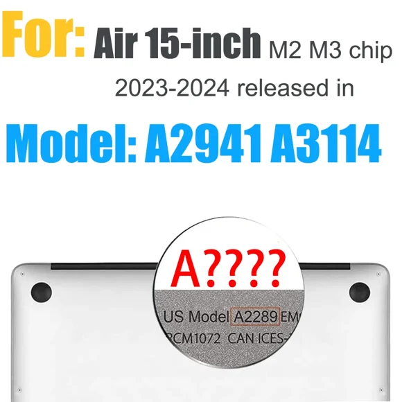 Case for MacBook Air&Pro 13/14/15/16inch A3113 A2941 A2442 A2338 Protective Snap On Hard Shell Cover M1 M2 M3 Chip Crystal Clear Air15