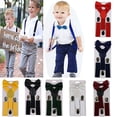 thumbnail image 1 of Cheers.US 2Pcs/Set Child Kids Suspenders Bowtie, Adjustable Suspender Set for Boys and Girls, 1 of 4