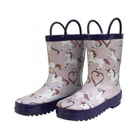 

Foxfire for Kids FOX-600-78-8 Childrens Rainbow Unicorn Rain Boot - Size 8 Toddler