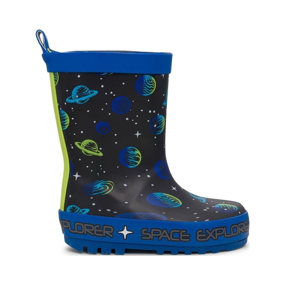 Refurbished Elements Toddler Boys' Asteroid Waterproof Rain Boot, Size: 9, Black/Navy