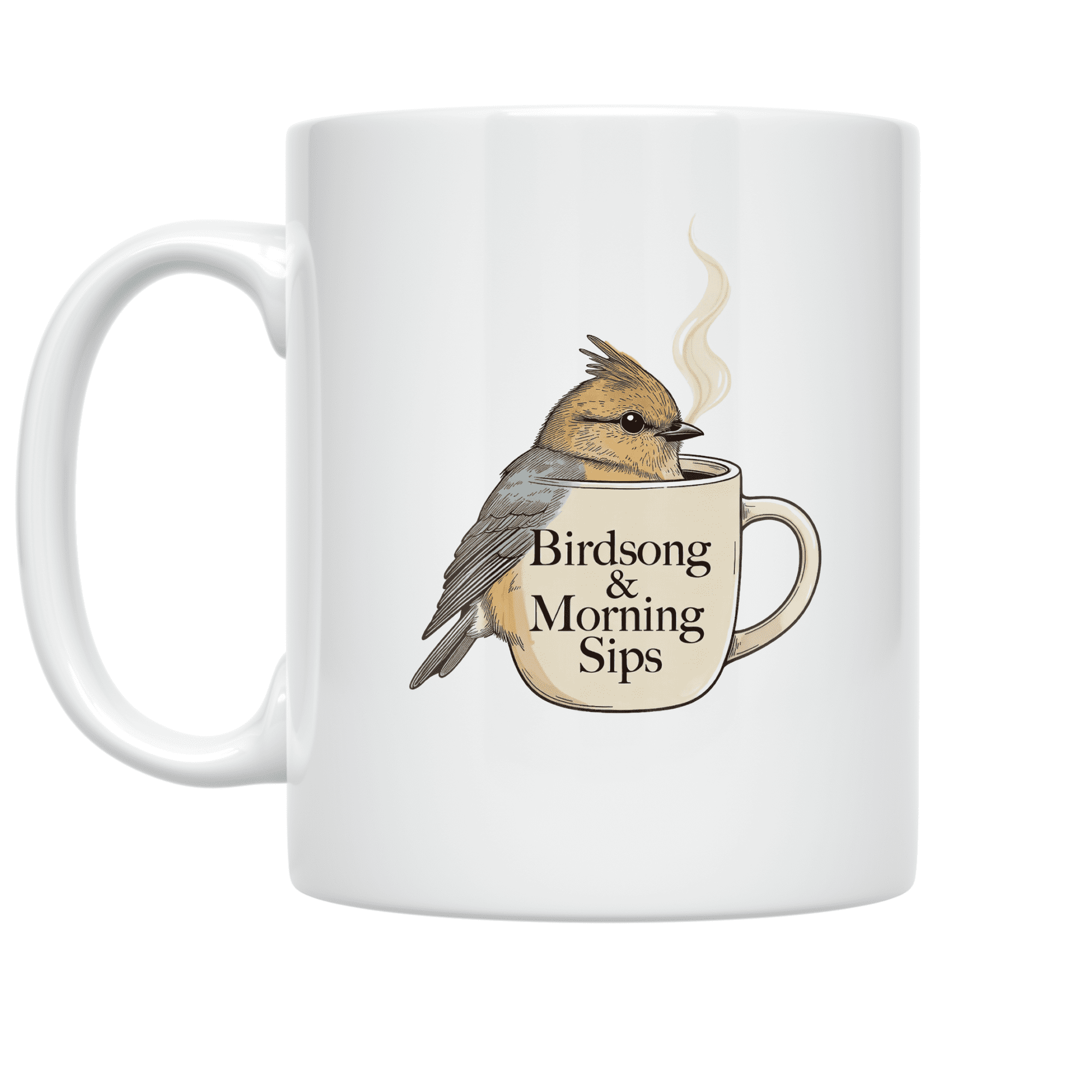 Birdsong & Morning Sips Design - Coffee Enthusiast - 11 oz Ceramic Coffee Mug