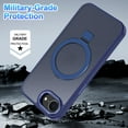 thumbnail image 5 of CASEFIV for iPhone 16e Case,with Magnetic Invisible Stand [Military Drop Protection] [Compatible with MagSafe] Shockproof Slim Translucent Anti-Slip,Navy Blue, 5 of 8