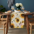 thumbnail image 2 of Summer Sunflowers Table Runner - 90 Inch Long, Kitchen Dining Table Runner Dresser Scarves, Pastoral Rose Floral Farmhouse Vintage Farmhouse Decor for Coffee Tables Wedding Party Banquet, 2 of 8