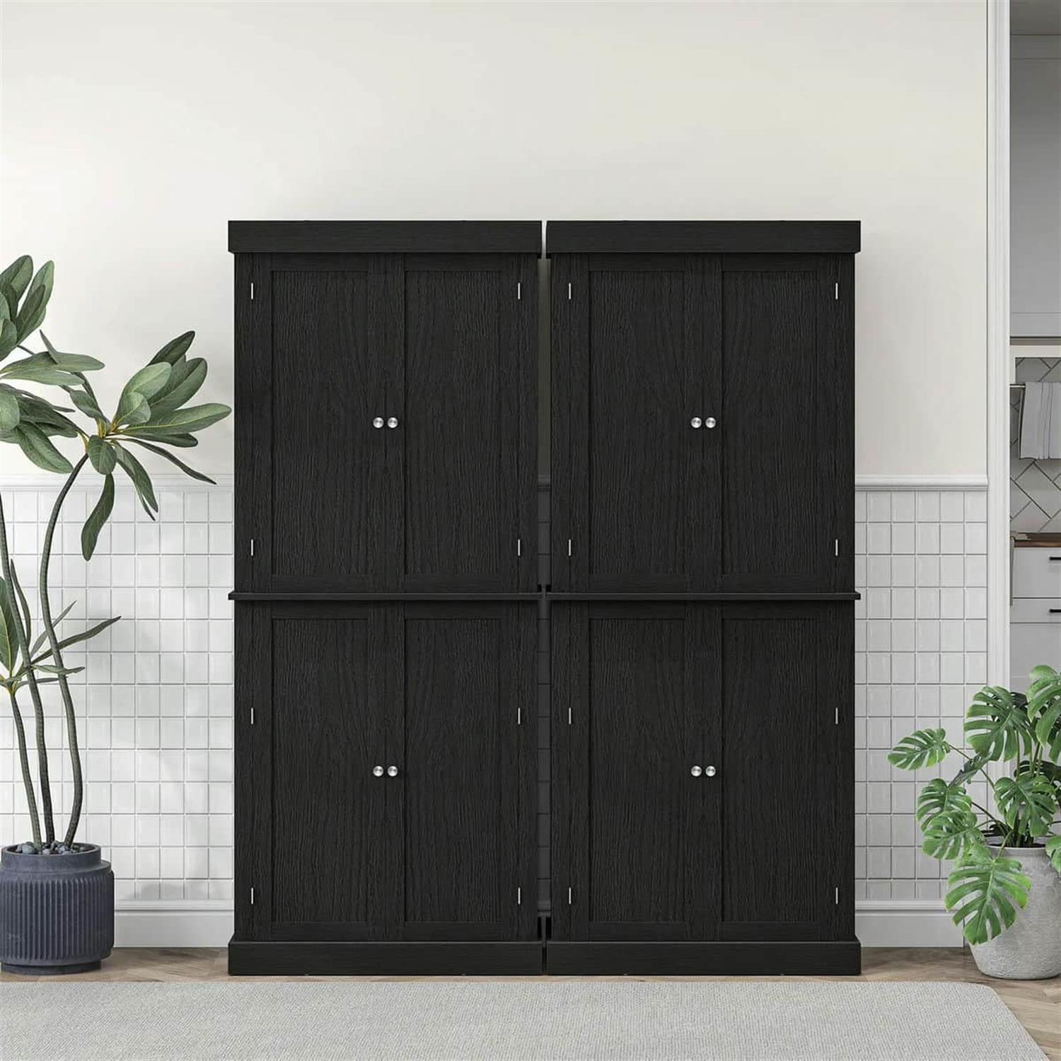 Demi Bonn 72" Large Kitchen Cabinet, Pantry Storage with Doors & Shelves, Freestanding Food Pantry Cabinet, Space-Saving Storage Solution, Black