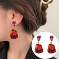 thumbnail image 3 of Ziurtnc 1 Pair Women Drop Earrings Irregular Shape Bohemian Style Polyhedral Prom Cocktail Party Dangle Earrings Ear Jewelry Hanging Earrings, 3 of 8