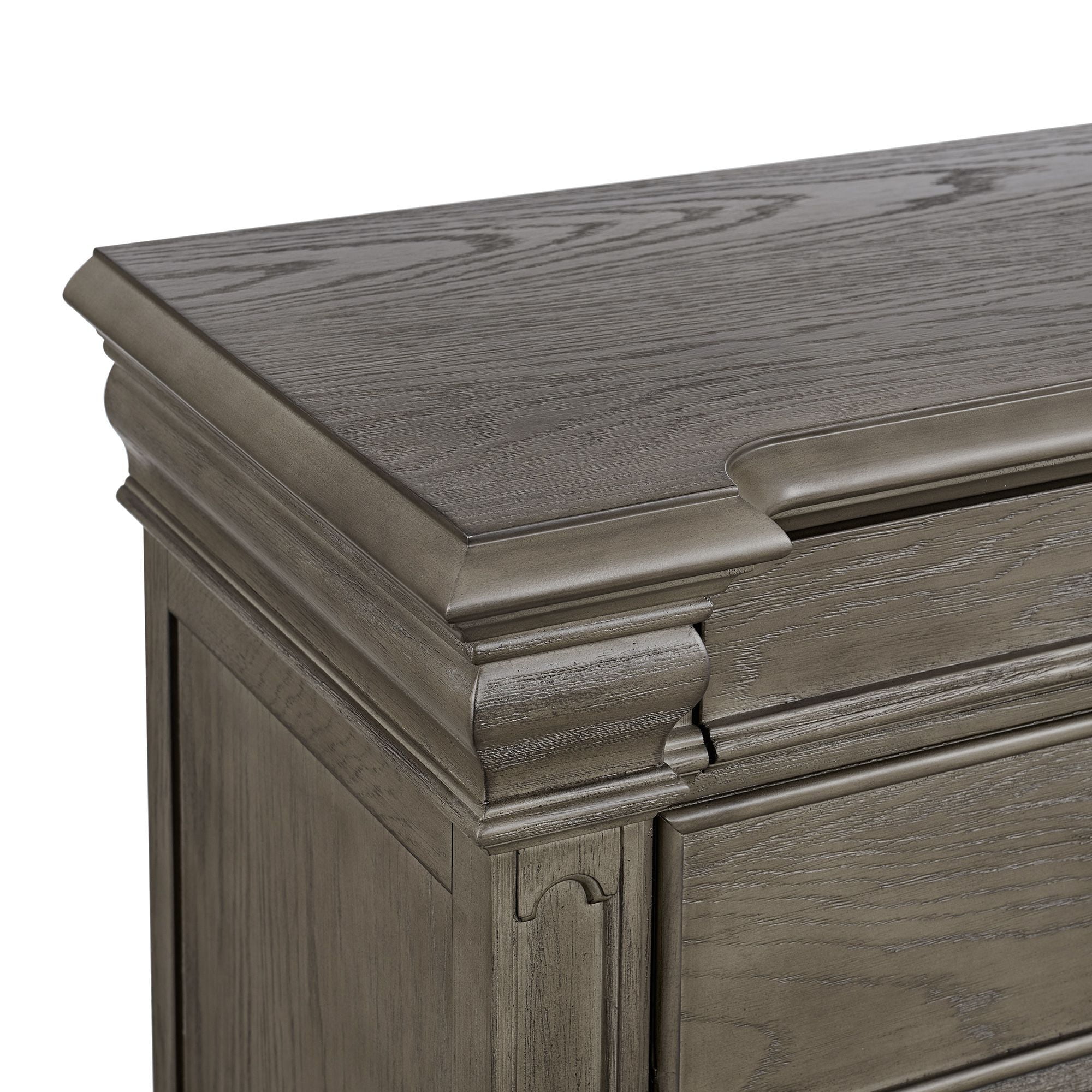 Picket House Furnishings Paterson  3-Drawer Nightstand  (Sliding Top) in Grey