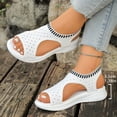 thumbnail image 4 of HomeDM Womens Walking Sandals Open Toe Ankle Strap Casual Sport Sandals for Summer Beach, White Size 5.5, 4 of 9