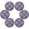 thumbnail image 3 of Orange Blue Plaid Round Placemats Washable Placemats Non-Slip Heat-Resistant Table Place Mats for Dining Kitchen Holiday Party Table Decoration 15.4"-4PCS Table Mat, 3 of 7