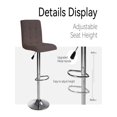 thumbnail image 6 of Bar Stools Set of 2, Adjustable Bar Stools, Armless Adjustable Swivel Barstools, PU Leather Hydraulic Kitchen Counter Height Bar Stools, Thickened Seat Cushion Square Island Barstools with Back, 6 of 7