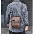 thumbnail image 2 of Bxaolu Men's Leather Crossbody Shoulder Bag - Messenger Satchel Travel Handbag, Brown, 2 of 5