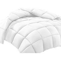 100% Cotton All Season 1pc Box Stitched Comforter, Duvet Insert Cover, Pattern Solid White Color Full (79"x90") Size Machine Washable Lightweight