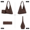 thumbnail image 6 of Montana West Hobo Bag Purses for Women Soft Slouchy Shoulder Handbags Tote with Pouch, Coffee, 6 of 7