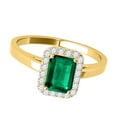 thumbnail image 3 of Mauli Jewels Rings for Women 0.65 Carat Emerald Shape Emerald And Diamond Ring 4-prong 10k Yellow Gold, 3 of 7