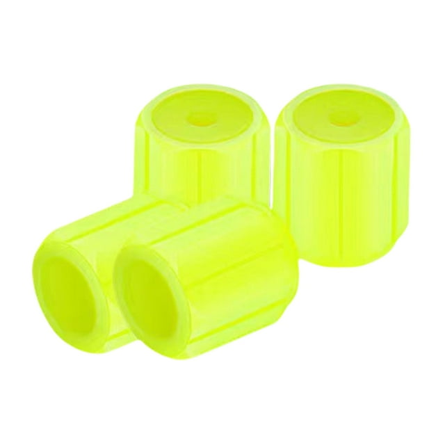 4 tapas de válvula de neumático de coche, accesorios de coche que brillan en la oscuridad Amarillo