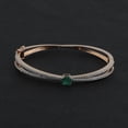 thumbnail image 4 of Natural Emerald Solid 10Kt Rose Gold SI Clarity HI Color Diamond Bracelet, 4 of 4
