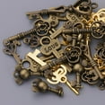 thumbnail image 5 of 50-Pack Vintage charms Pendants Assorted Shapes for DIY Jewelry Making & Crafting Supplies, Party Favors, Decorations Crafts - Golden, Bronze, 5 of 10