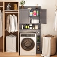 thumbnail image 2 of Noelse  Over the Toilet Storage Cabinet, Over Toilet Bathroom Organizer with 2 Doors, Adjustable Shelves, Toilet Paper Holder, 2 Side Hooks, Space-Saver for Bathroom, Laundry, Gray, 2 of 9