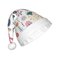 thumbnail image 2 of Fuzoiu Alpaca Flower Print Santa Hat Christmas Hat for Adults,Santa Hats with Pompom, Unisex Xmas Holiday Hat for Christmas New Year Festive Party Supplies, 2 of 6