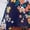 Dark Blue, variant on New Spring/Summer Women's Elegant Printed Waist-Slimming Short-Sleeve Dress