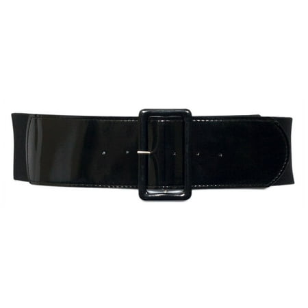 eVogues Plus Size Wide Patent Leather Fashion Belt (Best Contrast With Red)