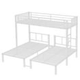 thumbnail image 4 of Bellemave Twin Triple Bunk Bed Frame,3 Bunk Bed Can Be Separated into 3 Single Beds for Bedroom，Metal Triple Bed Frame for 3 (White), 4 of 9