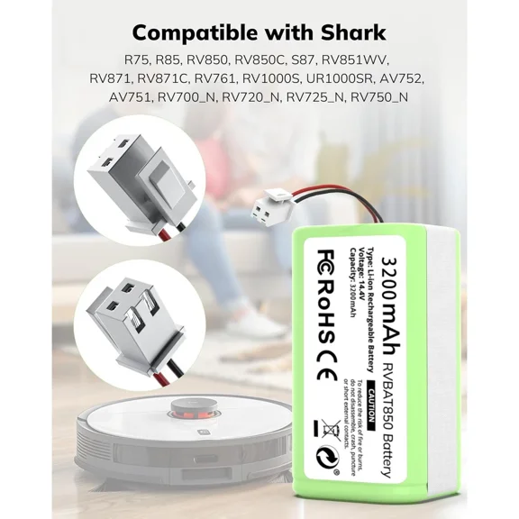 New Battery For Shark Matrix Self-Emptying Robot Vacuum RV2310 RV2310AE
