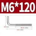 thumbnail image 2 of L Shape Foundation Bolts 304 Stainless Steel Right Angle Anchor Bolt Long Square Bend Screw，M4 M5 M6 M8 M10 M12 L Shaped Screws, 2 of 6