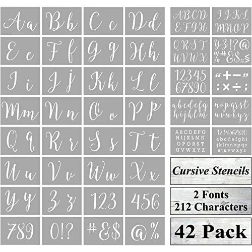 letter stencils for painting on wood 42 pack large