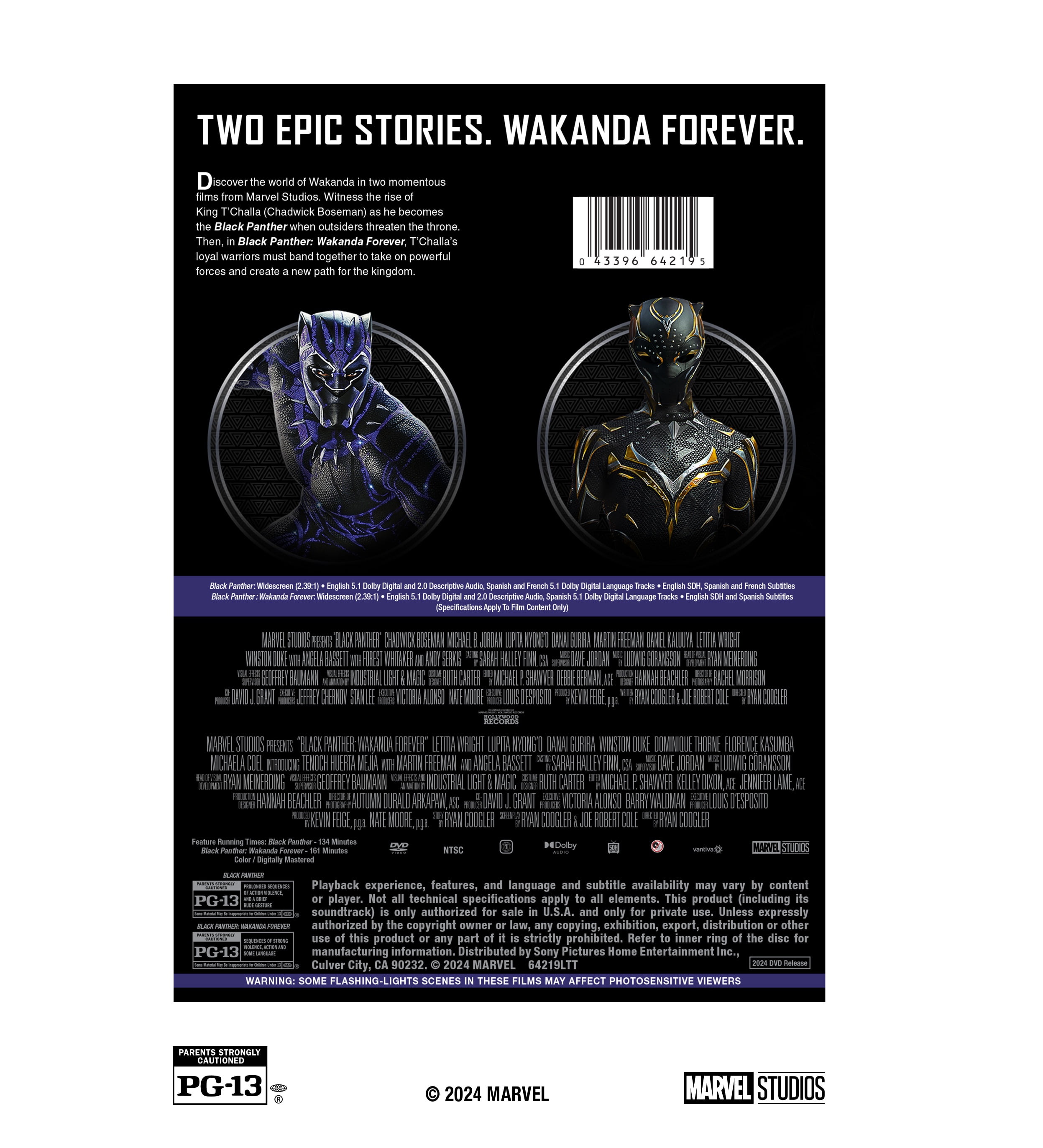 Black Panther (2018) / Black Panther: Wakanda Forever (2022)Dvd