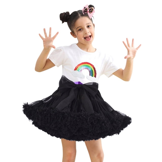 SXcggal One Robe Tutu à Nœud de Couleur Unie pour Enfants, Robe Tutu pour Filles, Belle Robe Mignonne et à la Mode pour Enfants