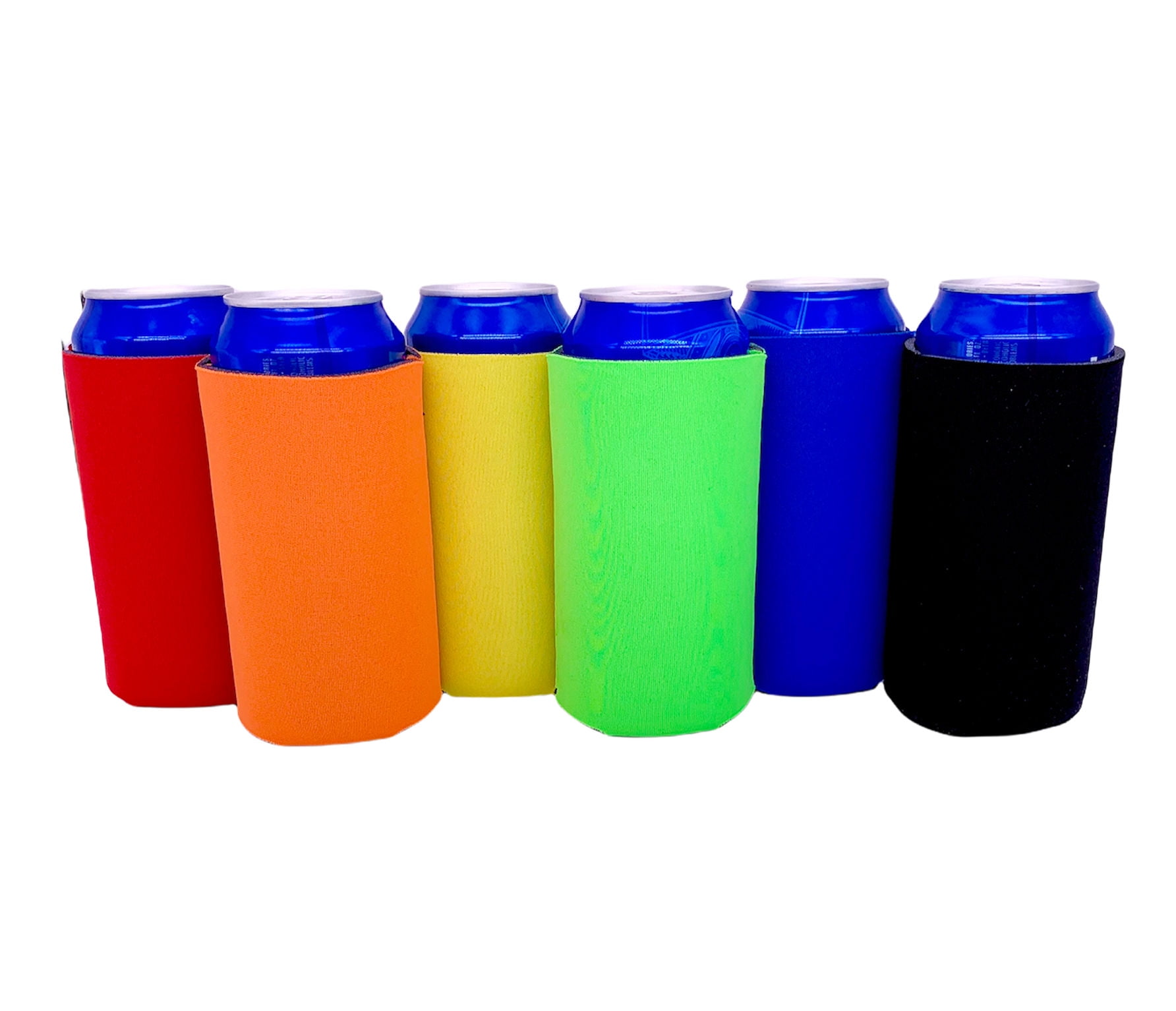 Blank Foam Collapsible 16 oz. Can Coolie (Variety Color 6 Pack