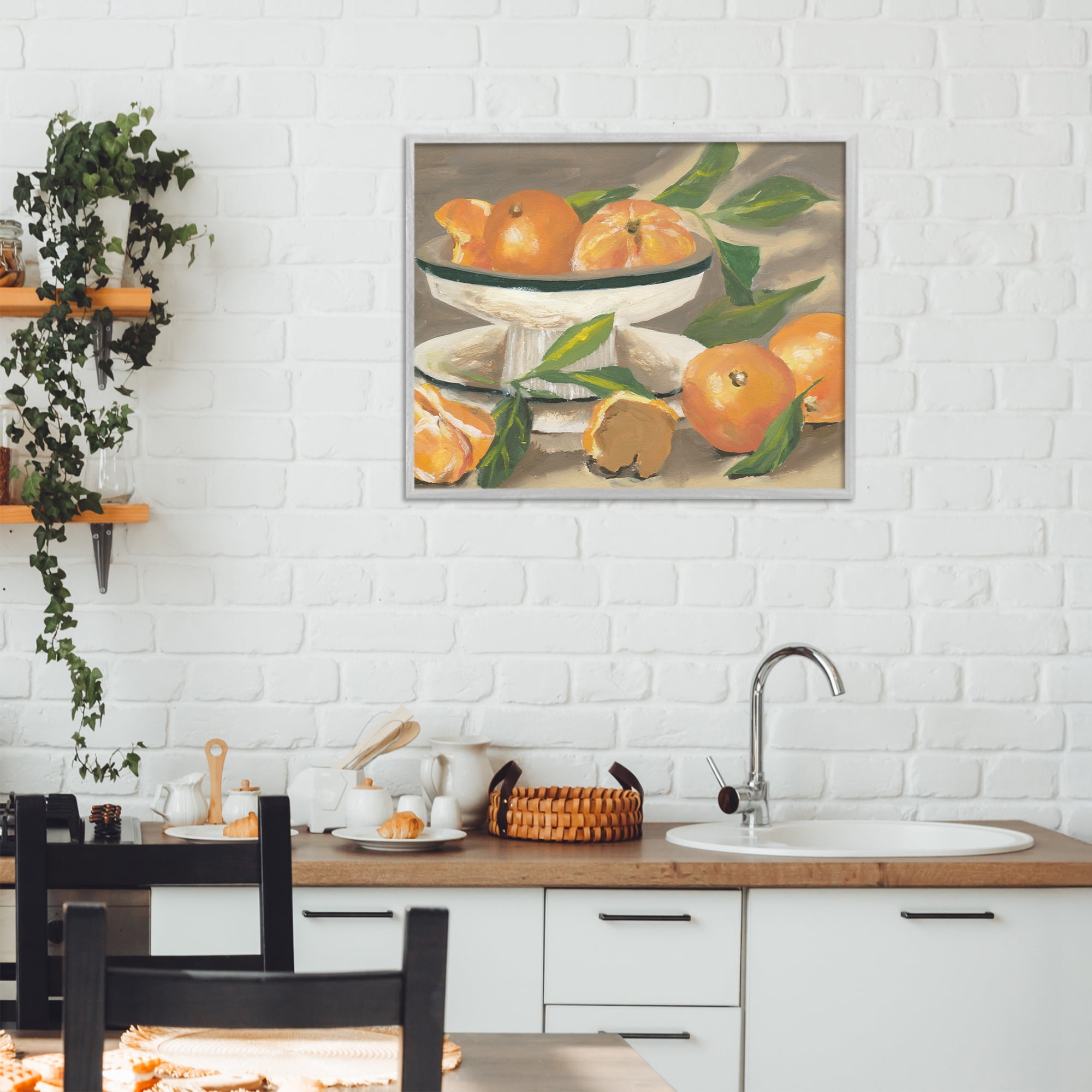 Stupell Industries Oranges in Stillness Gray Framed Giclee Art, design by Melissa Wang
