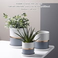 thumbnail image 6 of Ceramic Plant Pot with Saucer Nordic Style Household Decoration Succulent Potted Simple Gold Edge Planter Home Red, 6 of 11