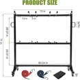 thumbnail image 6 of Studyset Folding Chair Rack, Folding Table and Chair Cart with Cover, Multi-Function Chair Storage Dolly with PVC Lock Wheels, 400 LBS Capacity for 42 Chair, Heavy Duty Metal Chair Rack, 6 of 8