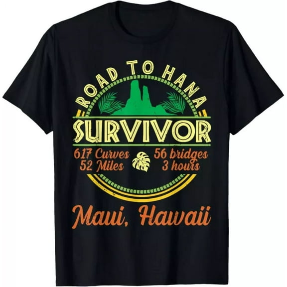 Cool Hawaii Road Trip 2025 Maui Road To Hana Survivor Retro T-Shirt Unisex S-5XL Hot Trending Shirt, Vintage Birthday Gift