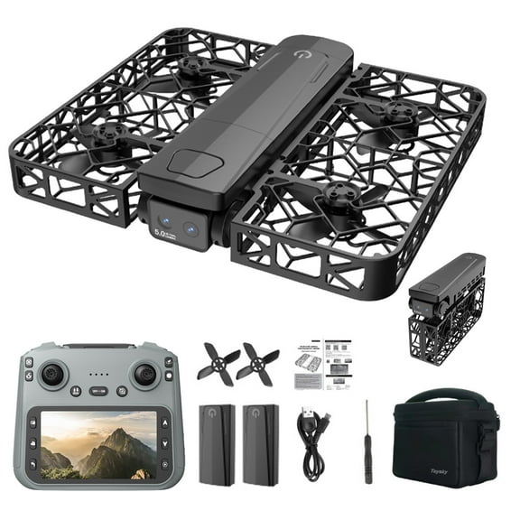 Foldable Pocket Mini Drone with 1080P Camera, Gesture Control, Auto-Follow, Selfie Mode, Smart Flight Paths, One-Click Takeoff/Landing, 360 °   Protection, and Stunt Mode.