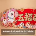 thumbnail image 4 of Abbraccia Pareados flocados, zodiaco Caballo 2026, rojo y dorado, decoración de puerta para el hogar, 4 of 6