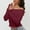 Brick Red, variant on Women's Fall Off Shoulder Sweaters Long Sleeve Ribbed Knit Fitted Pullover Tops Blouse