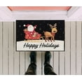 thumbnail image 3 of Natco Happy Holidays Christmas Rug, Nylon, Santa Sleigh Reindeer Print, 20 x 30 inches, Multicolor, 3 of 7