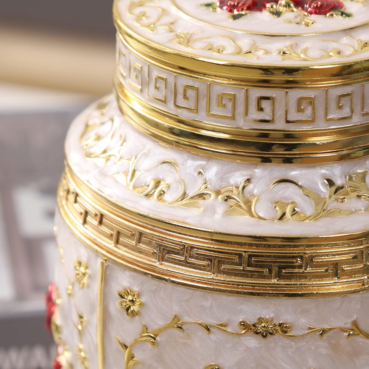 Medium Urn for Human Ashes - Rose Cremation Urn for Ashes for Women Mom - Beautiful Keepsake Urns Made of Zinc Alloy -  Hold 75 Cubic inches of Ashes - Suitable for A Lost Baby or Children