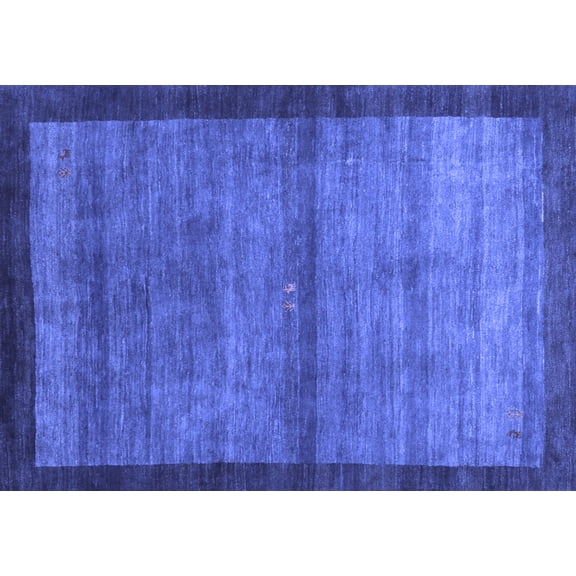 Ahgly Company Indoor Rectangle Abstract Blue Contemporary Area Rugs, 2' x 4'