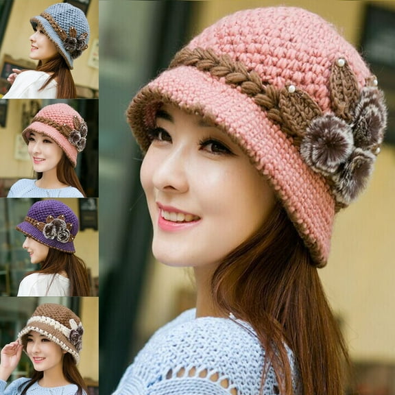 Dress Choice Womens Winter Cap Warm Knitted Slouchy Soft Breathable Outdoor Cold Proof Hat for Lady
